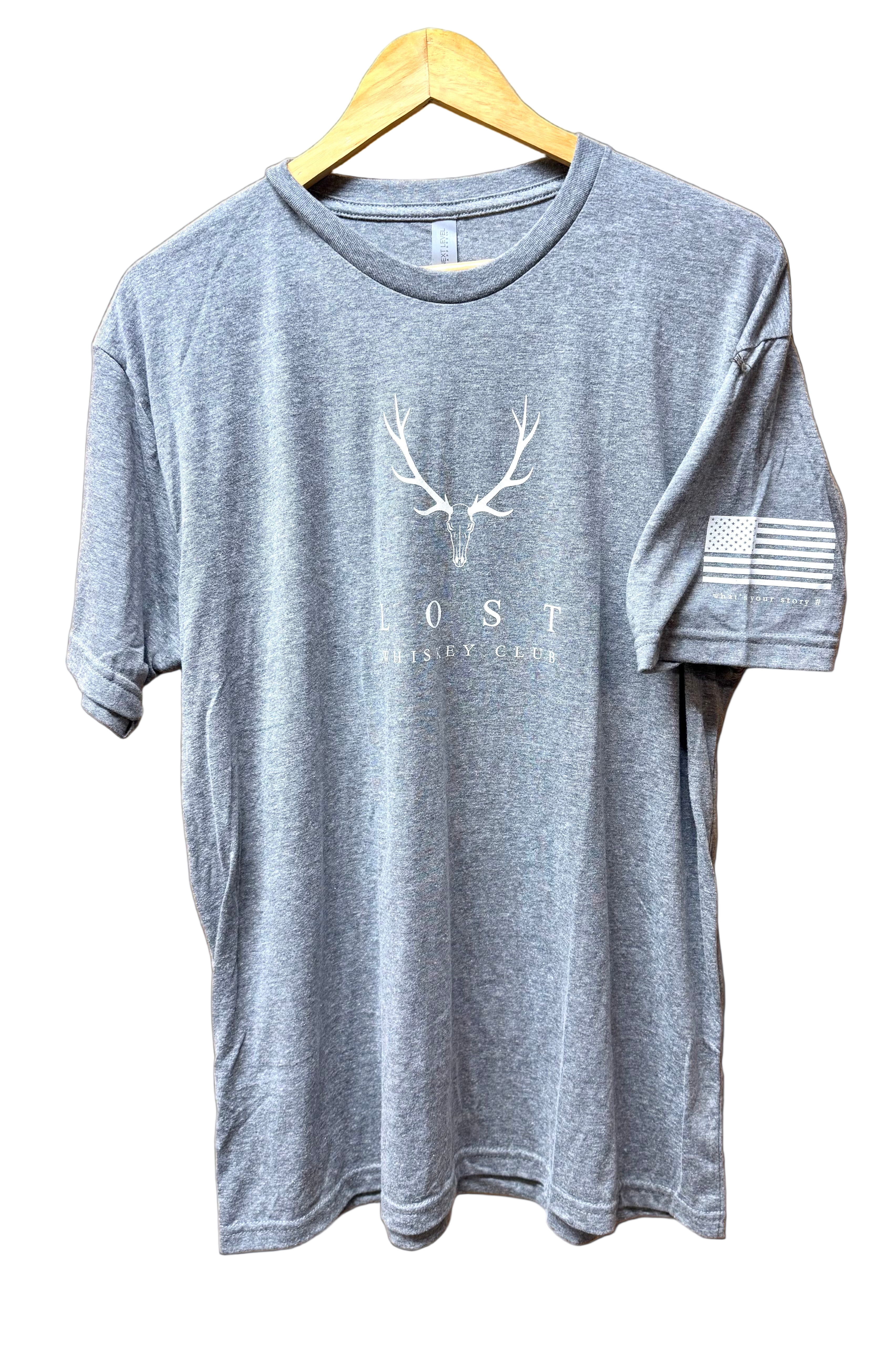 Lost Whiskey Antler T-Shirt Light Gray